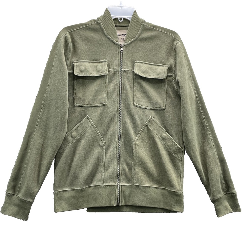 VTG All-Son Sweater Jacket Men's Medium Army Green 70's Utility Aviator Military